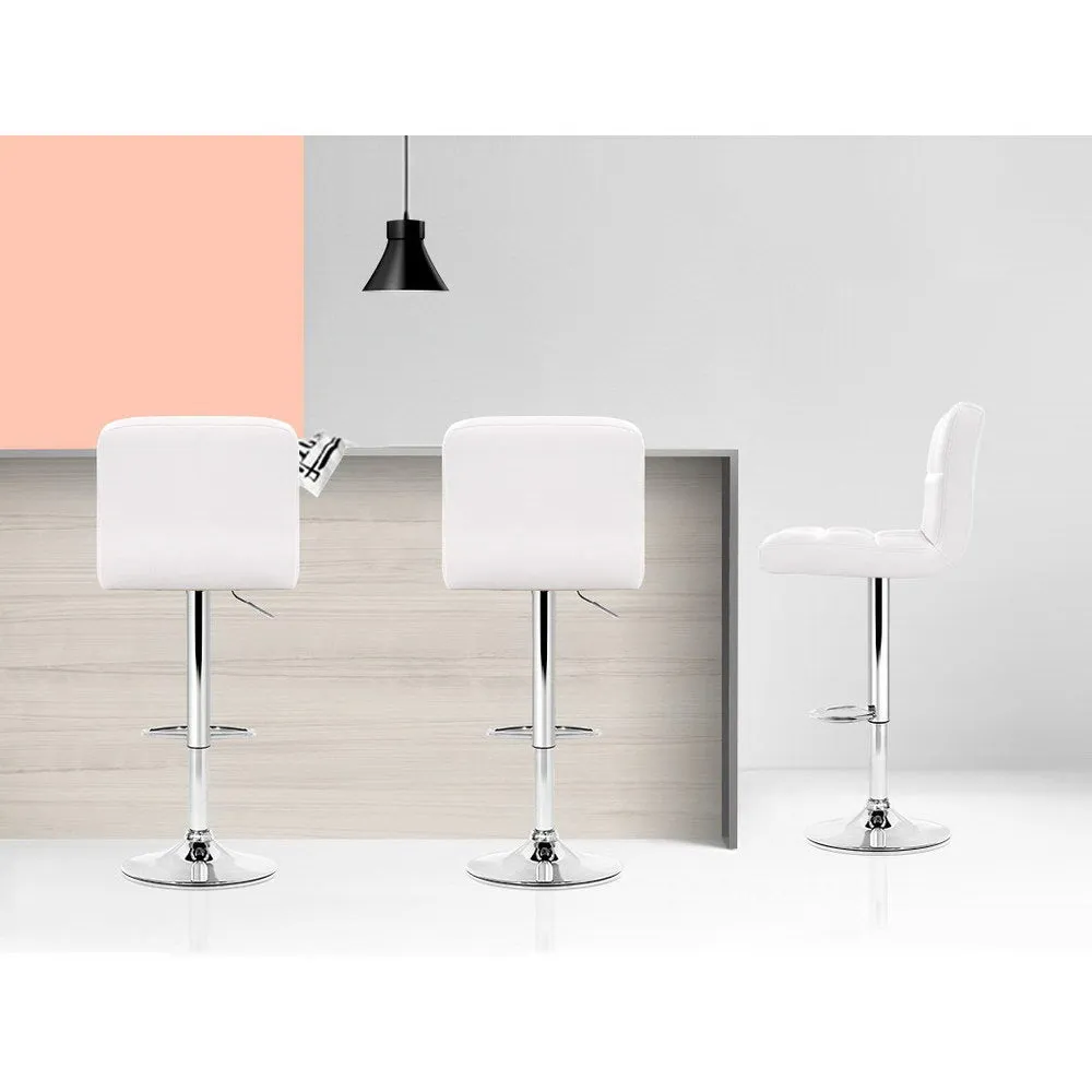 Artiss Set of 2 PU Leather Bar Stools - White