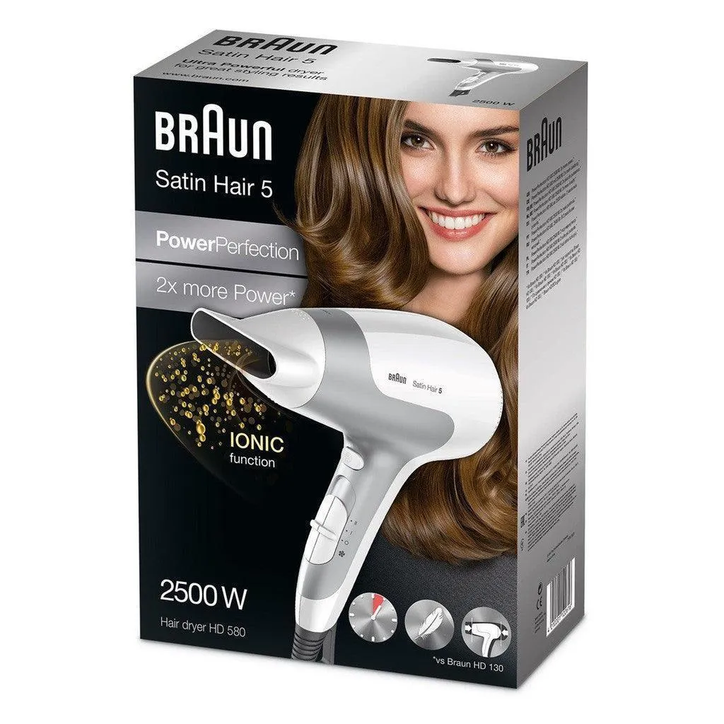 Braun Satin Hair 5 Power dryer HD580 – Ionic. Ultra Powerful 2500W