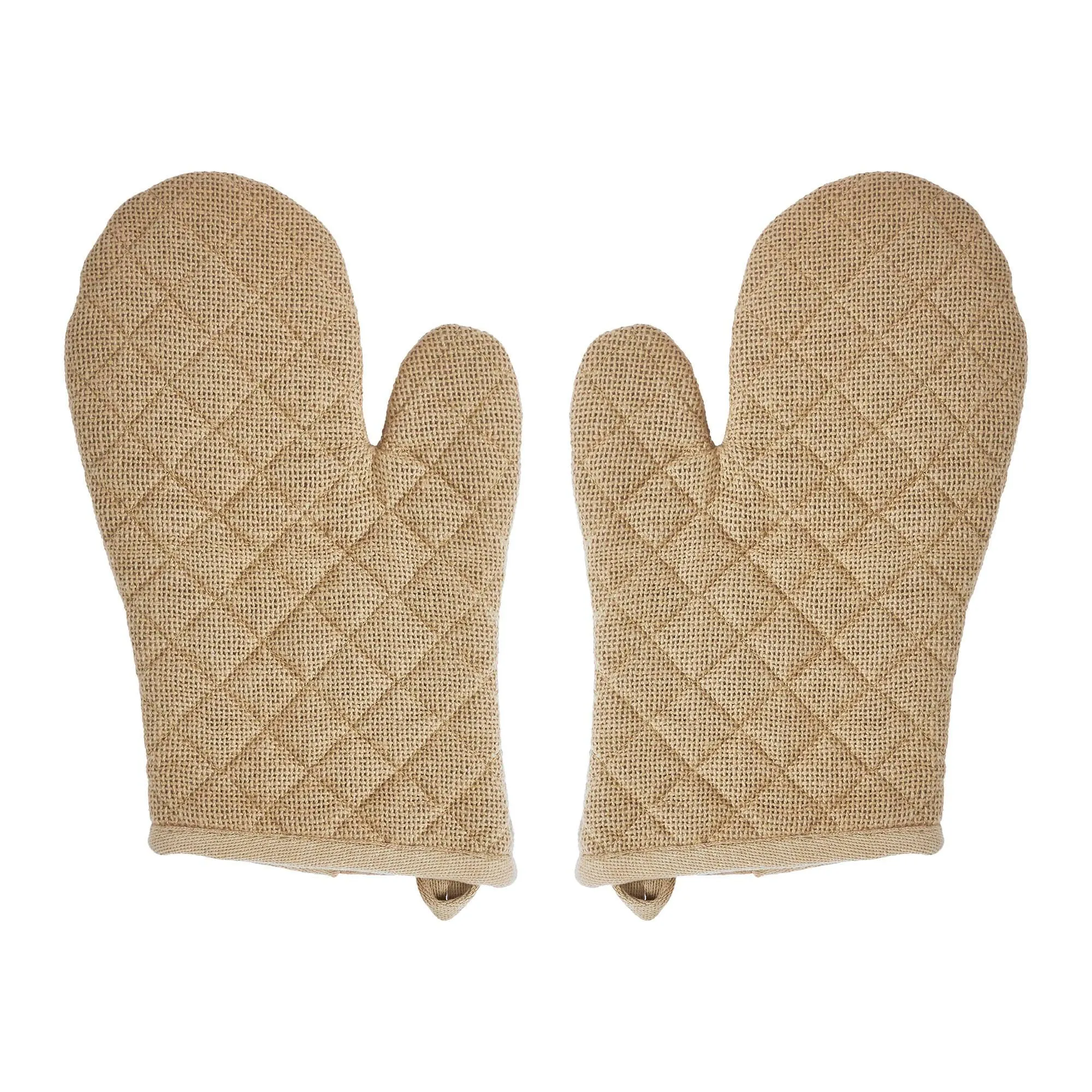 Burlap Natural Oven Mitt Set of 2
