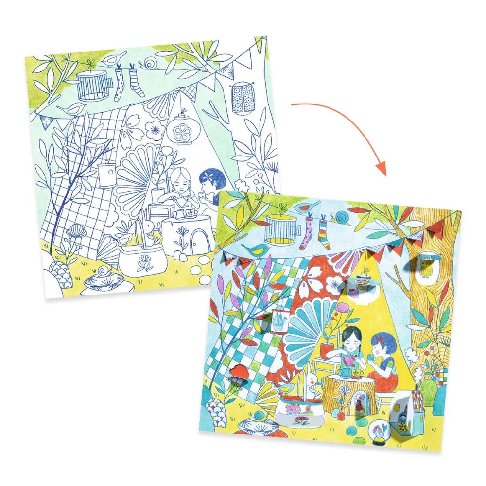 Djeco Little Doors Colouring Sheets - Nina's Play Tents