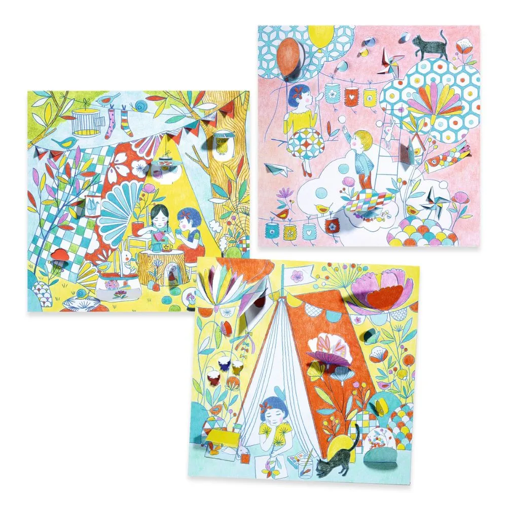 Djeco Little Doors Colouring Sheets - Nina's Play Tents