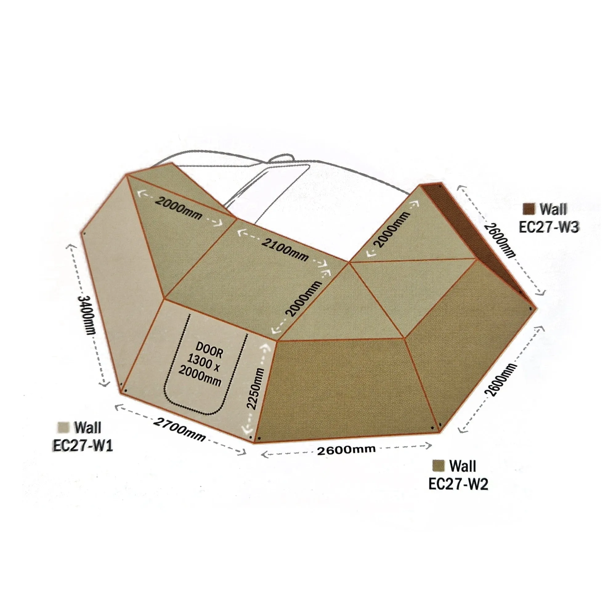 Eclipse 270° Gen 2 Swing Arm Awning (UK Passenger Side) - Darche - T050801743