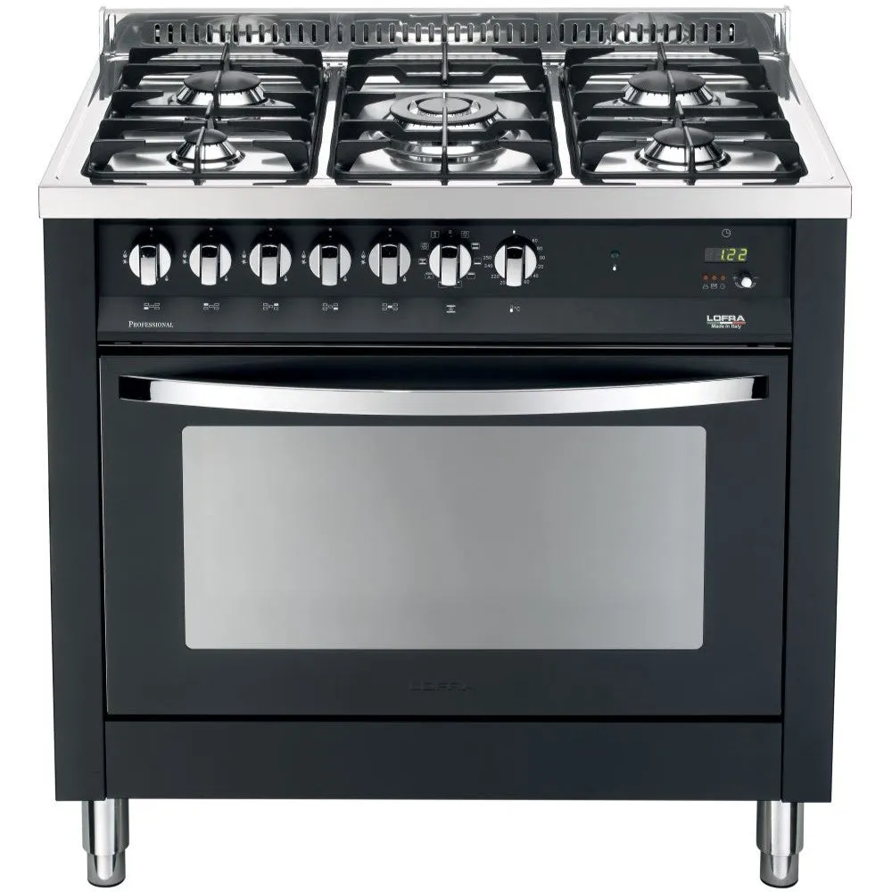 Lofra Rainbow 90 PNM G96MFT GVT C Black Gas Dual Fuel Range Cooker 90cm