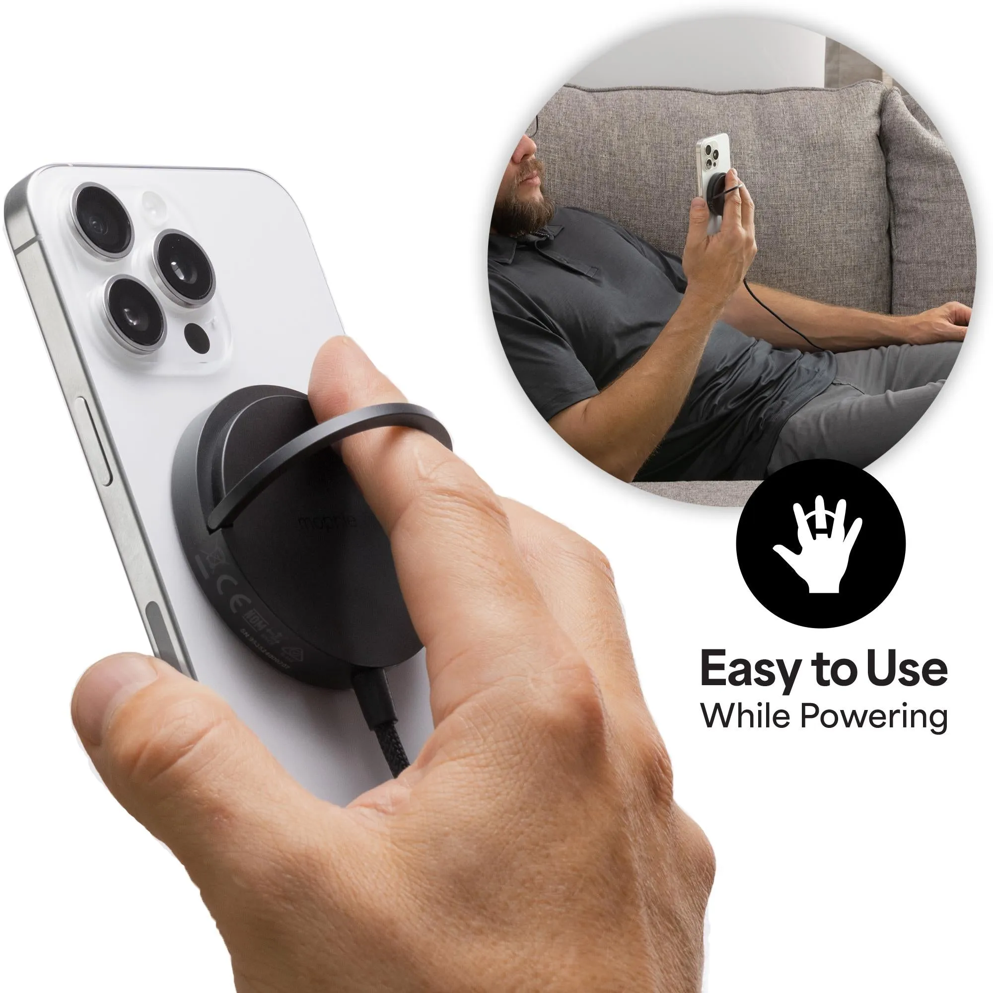 Mophie 15W Qi2 Wireless Charging Pad with Kickstand