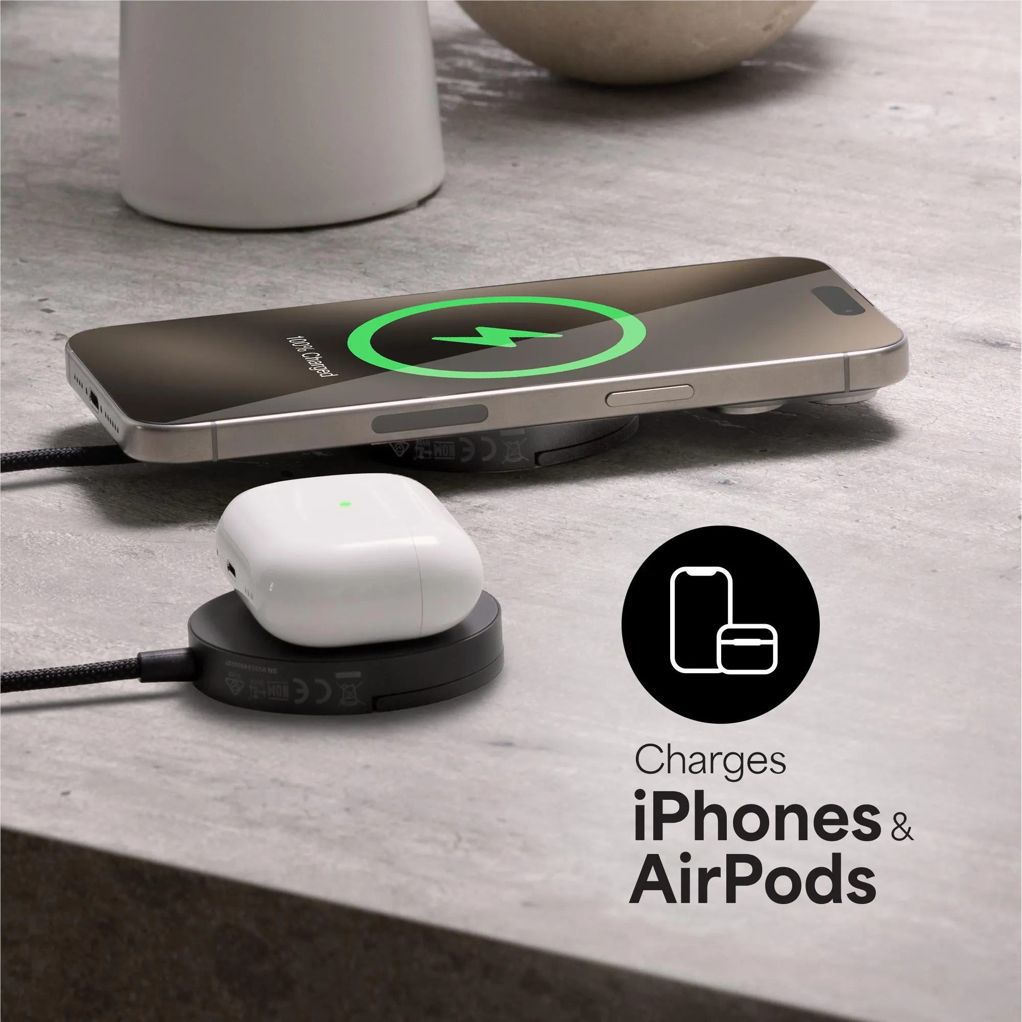 Mophie 15W Qi2 Wireless Charging Pad with Kickstand