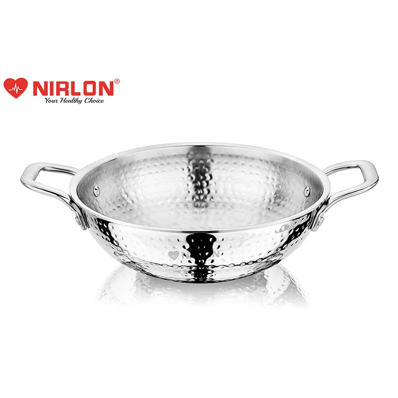 Nirlon Hammered Kadhai With Lid - 2100 ML/9 Inches