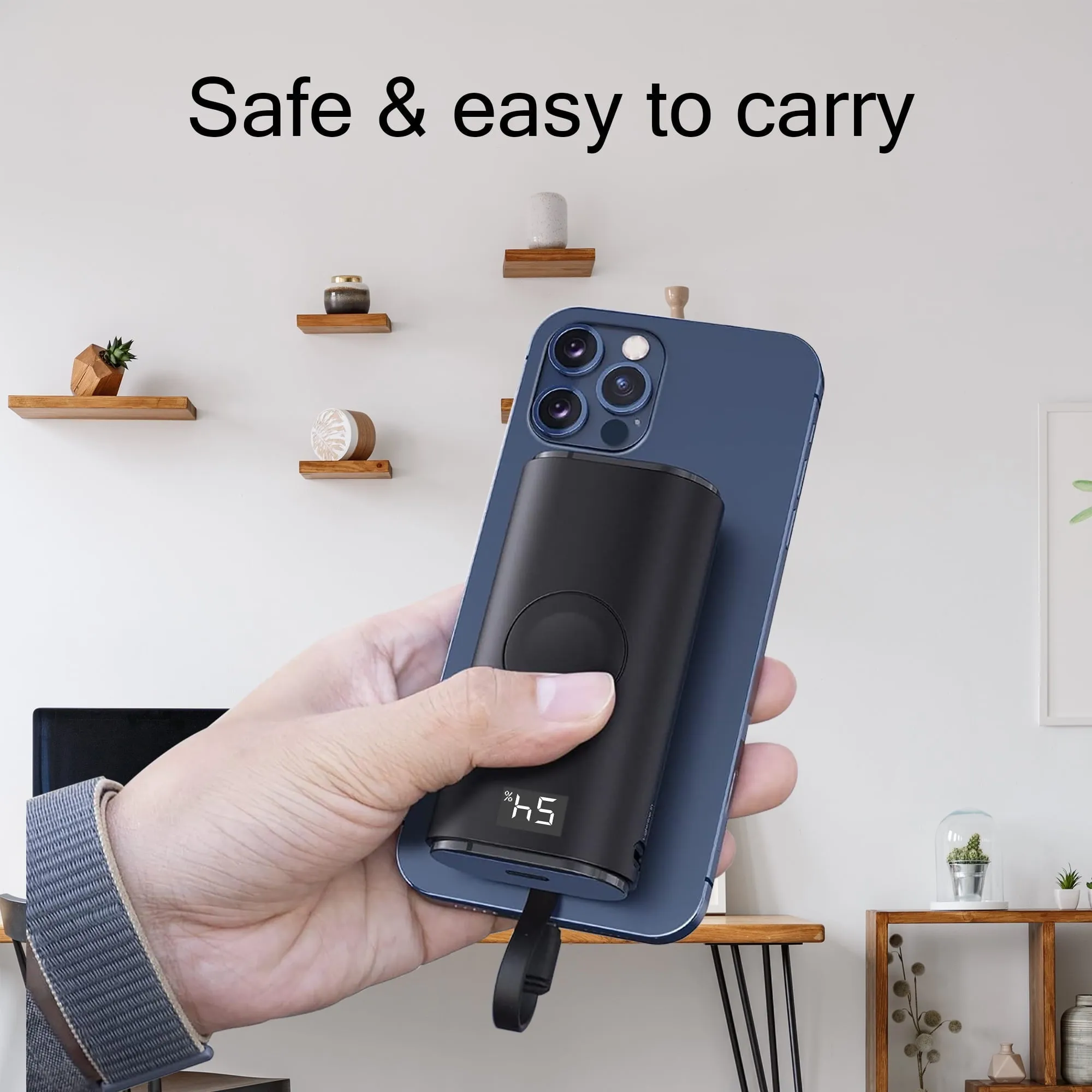 OWNTECH Portable Charger for Watch, 9000mAh Small Power Bank Built-in Cables, USB C PD 20W Fast Charging for All iWatch, iPhones, iPad