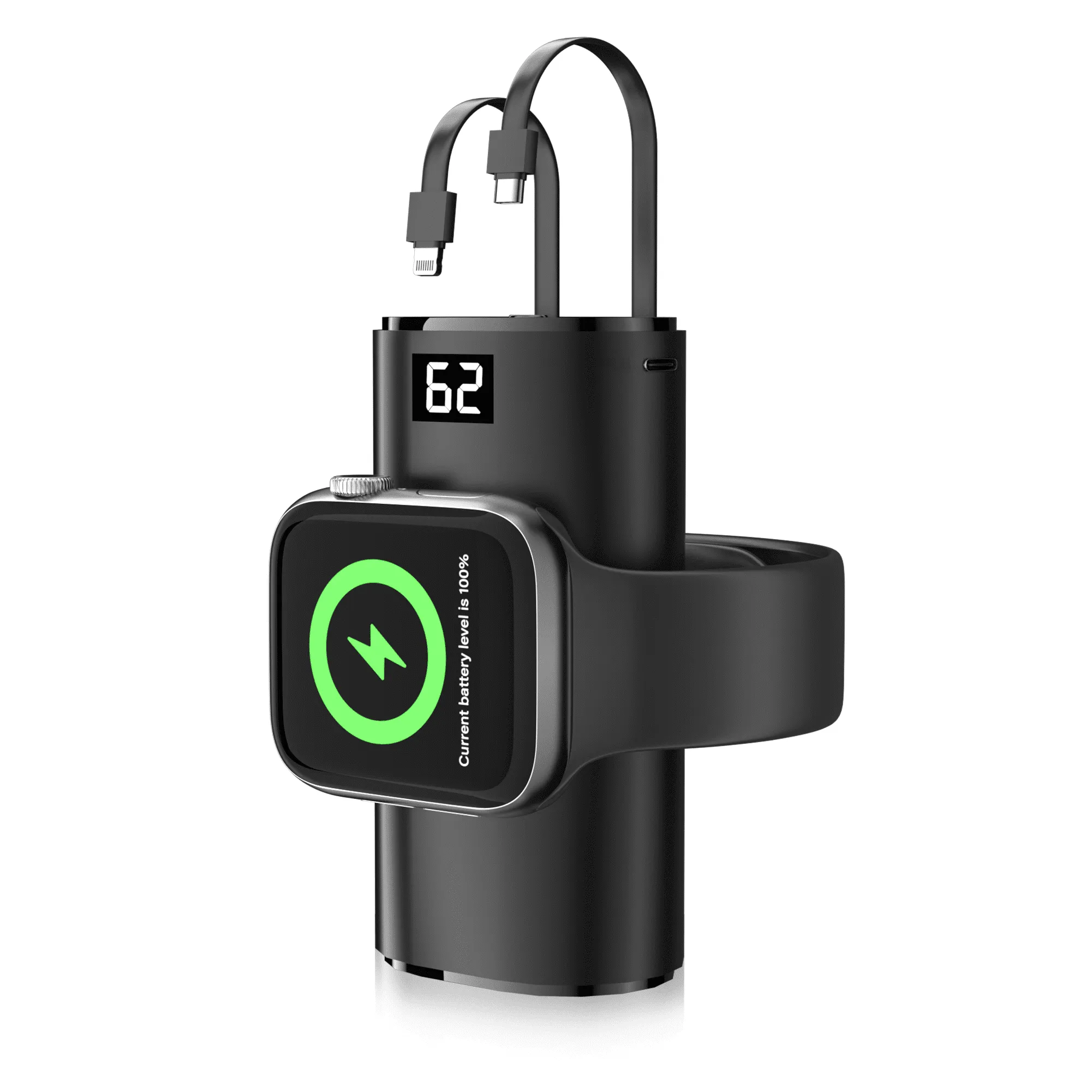 OWNTECH Portable Charger for Watch, 9000mAh Small Power Bank Built-in Cables, USB C PD 20W Fast Charging for All iWatch, iPhones, iPad