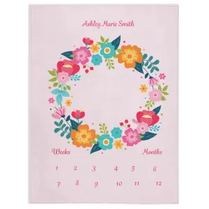 Personalized Baby Milestone Minky Blankets