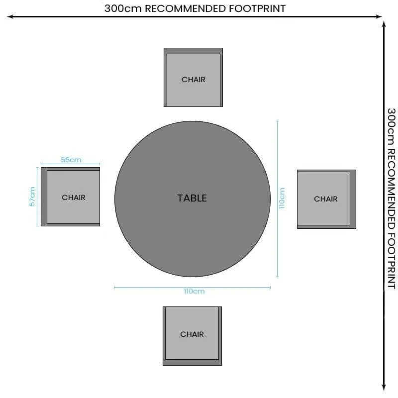 Sofia Round 4 Seater Dining Set