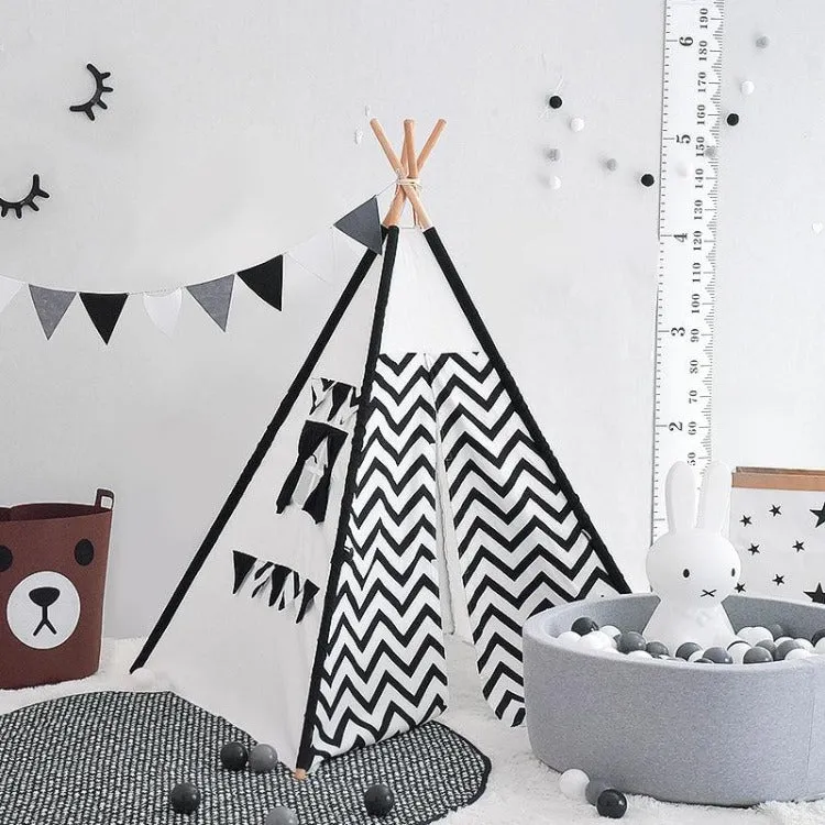 Teepee Tent | Black & White Stripe