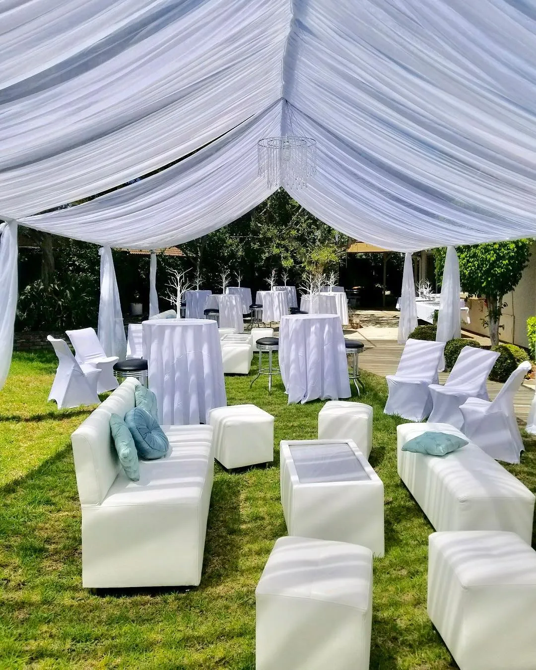 TENT with DRAPING  10X20 & Chandelier