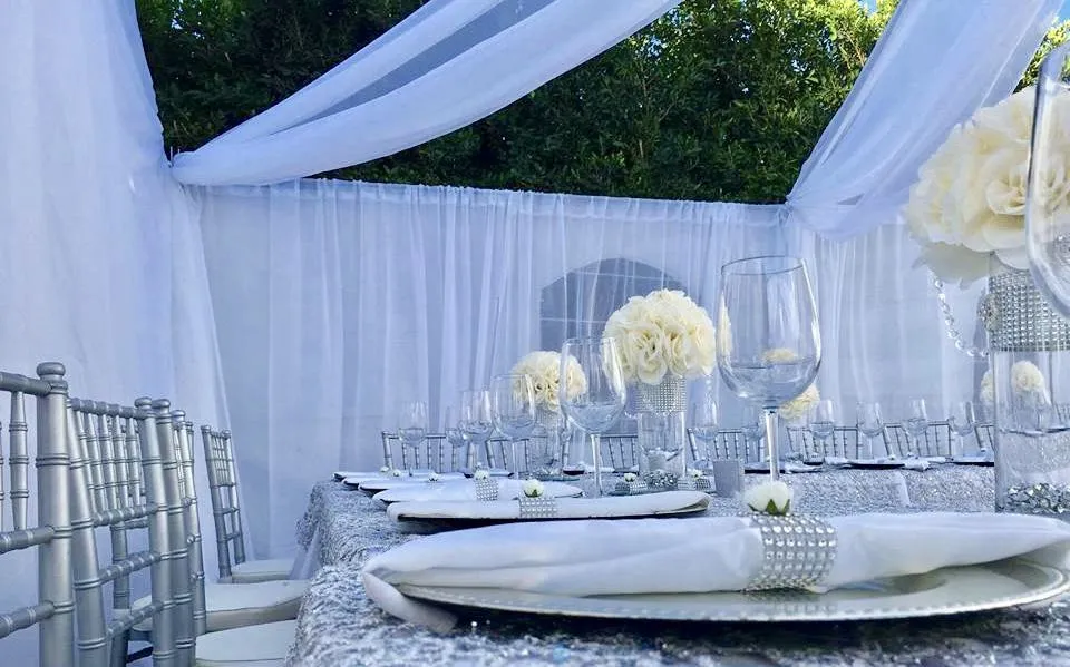TENT with DRAPING  10X20 & Chandelier