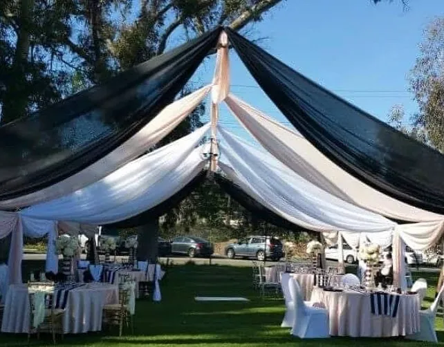 TENT with DRAPING  10X20 & Chandelier