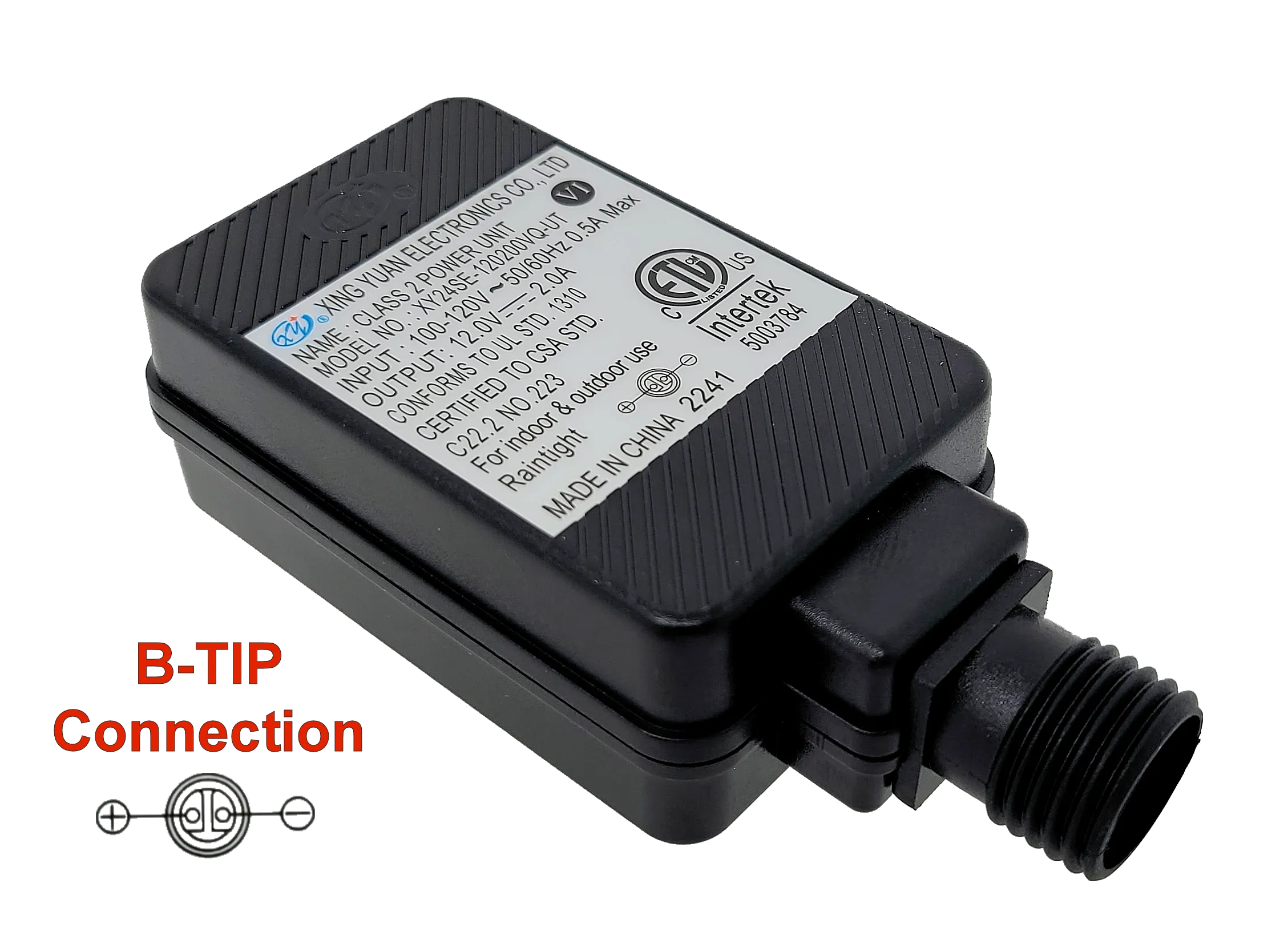 Xing Yuan 12v 2A Power Adapter Connection TIP B | INTERTEK 5003784 XY24SE-120200VQ-UT  |-