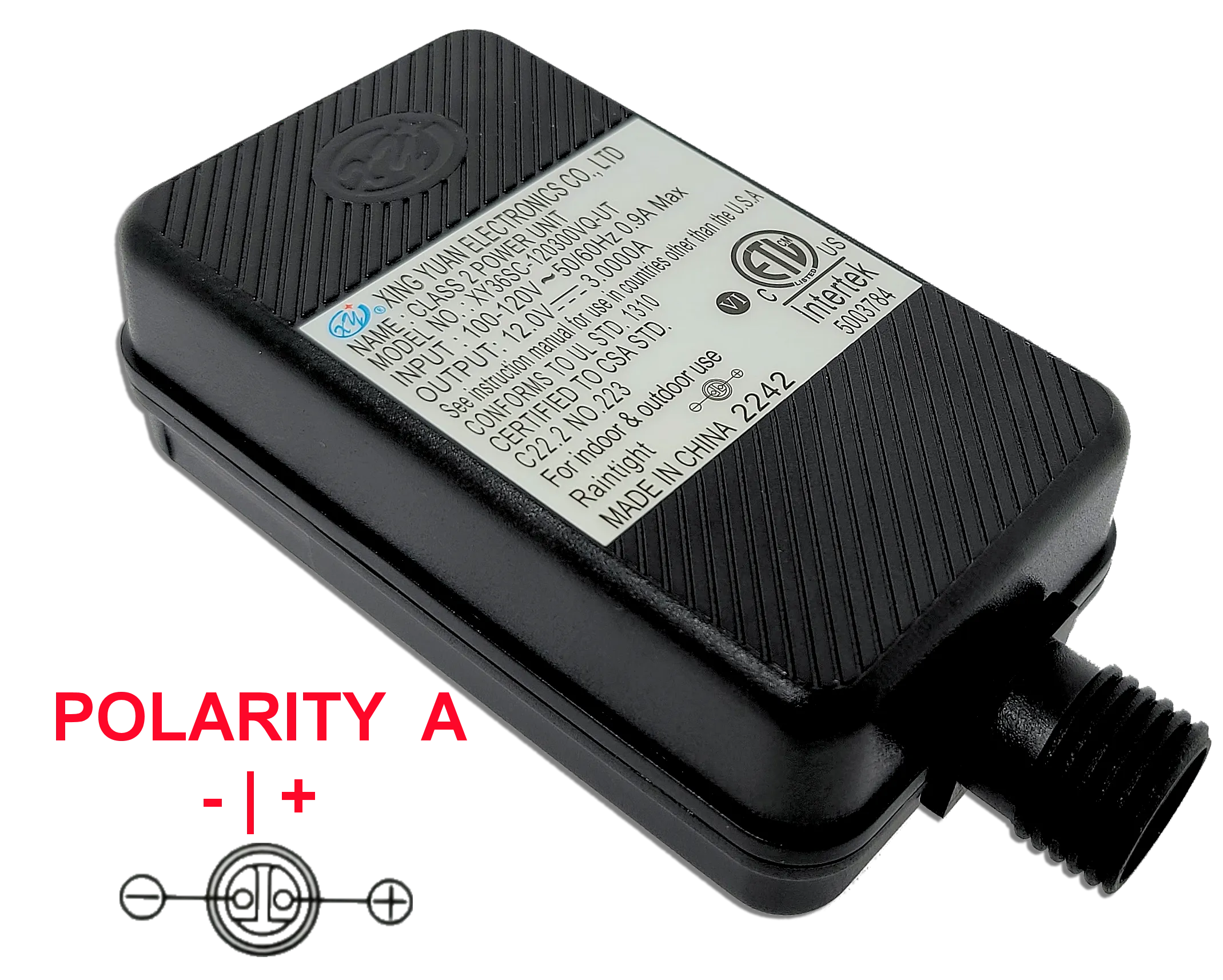 Xing Yuan 12v 3A Power Adapter Connection TIP B | INTERTEK 5003784 XY36SC-120300VQ-UT