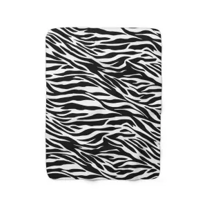 Zebra Print Sherpa Fleece Blanket